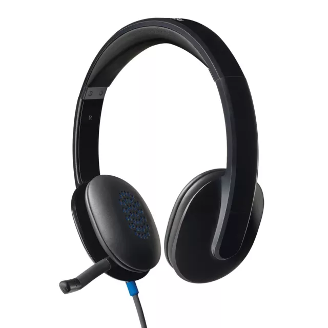 Logitech H540 Wired Headset, Stereo Headphone with Noise-Cancelling Microphone,