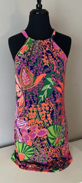 TRINA TURK Pink Multi Color Floral Dress Size XS Excellent Preowned Condition