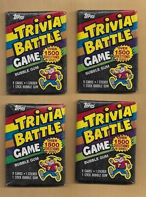 Topps Four (4) Trivia Battle Game sealed packs cards 1984