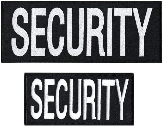 2 Security Patches Hook System Uniform Security Patches Embroidered Letter Black