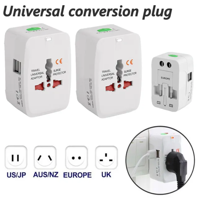 Universal New Plug Charger World Wide Use Travel Adapter UK EU AU US USB Port