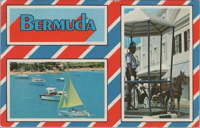 Sailing And Motor-Boating Bermuda Sports Posted Chrome Vintage Post Card