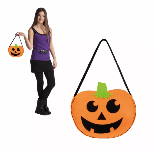 Halloween Jack O Farol Calabaza Truco Trato Bolso de Mano Fiesta Accesorio Niños 2