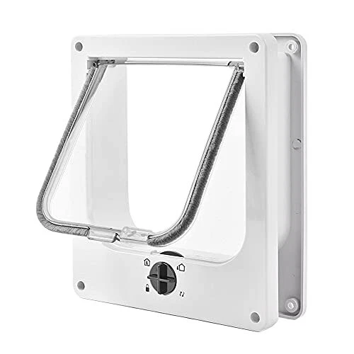 Bloqueo grande para gato de 4 vías con imanes puerta con solapa para gato fácil instalación puerta para mascotas
