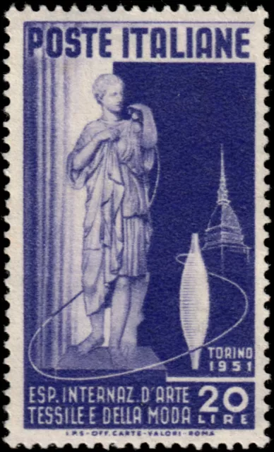 ✔️ Italy 1951 - Diana, Spindle, Turin Tower, Textile Art - Sc. 572/573 Mnh **