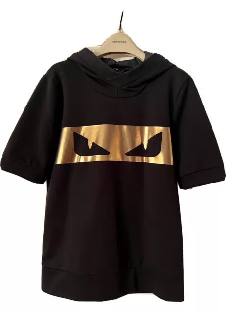 FENDI MENS BLACK Hoodie With Gold Bad Bugs Eyes Size 44 XS 449.00