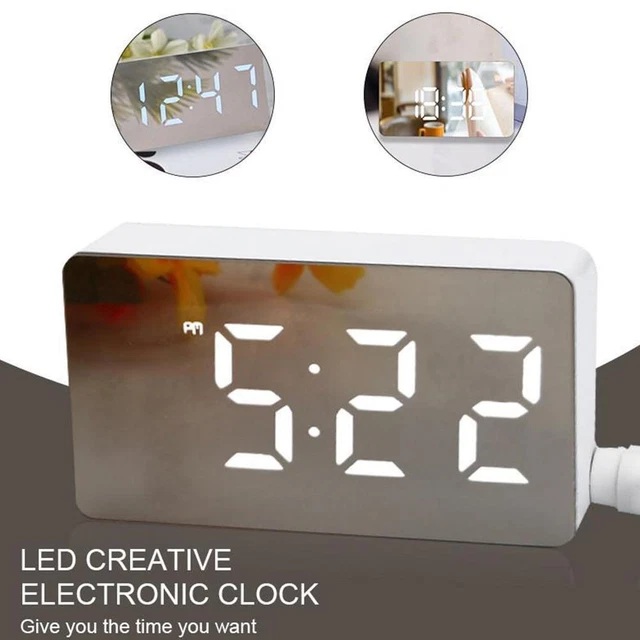 1x Alarm Clocks LED Digital Alarm Clock Night Light Display Thermometer X6Z7