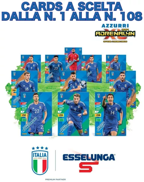 ESSELUNGA ADRENALYN XL Panini Azzurri Italia 2024 Cards A Scelta N.1