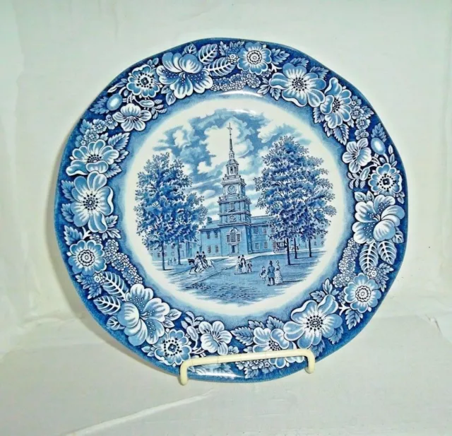 Liberty Blue Staffordshire Ironstone 10" Serving Plate- Independence Hall