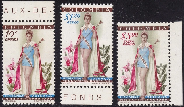 1959 COLOMBIA - n. 563 + A 315/316 set of 3 MNH/**