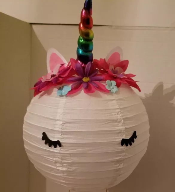  Lanterne décoration thème licorne fête d'anniversaire ou douche bébé avec lumière DEL 2