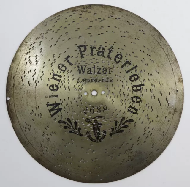 "Wiener Praterleben" 2638 Grammophon Blech Platte 28 cm (E17)