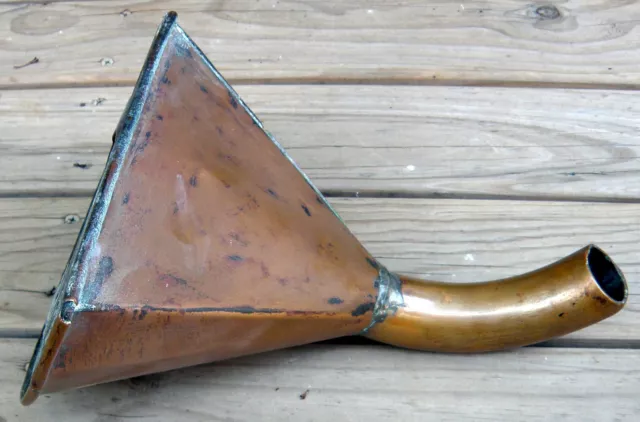 RARE & UNUSUAL RUSTIC 19th Century COPPER GRAIN FUNNEL