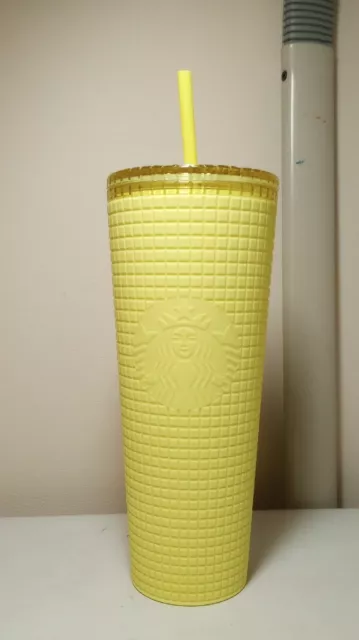 Starbucks Winter 2023 - Meadow Yellow Soft Touch Grid Tumbler (Cold Cup) - 24 oz