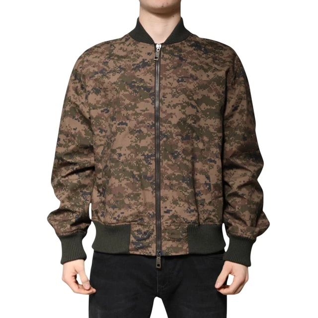 Veste Dolce & Gabbana Extra-large Avec Broderie Couronne - Taille S (46 US) - Kaki - NEUVE Avec étiquettes