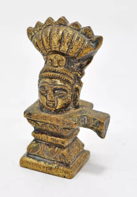 Antik Messing Gott Shiva Idol Figur Original Alt Handgefertigt Fein Graviert