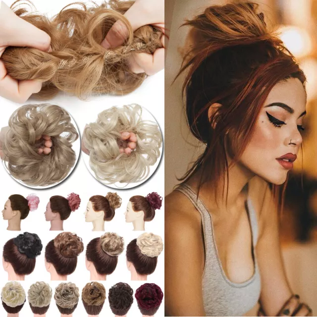 Wrap Messy Bun Hair Piece Scrunchie Curly Thick Touseled Updo Extensions As Real