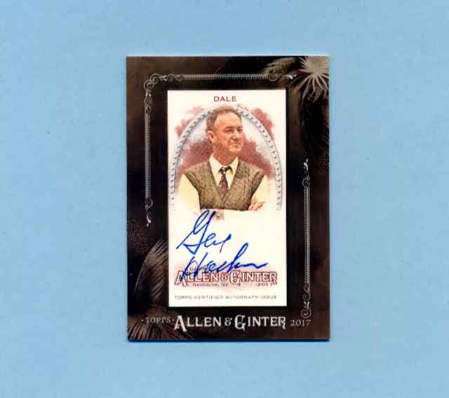 Signed GENE HACKMAN 2017 Topps Allen Ginter Hoosiers Dale Mini Framed Card AUTO