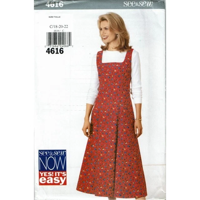 Butterick See and Sew Sewing Pattern 4616 Jumper Dress Misses Size 18-22