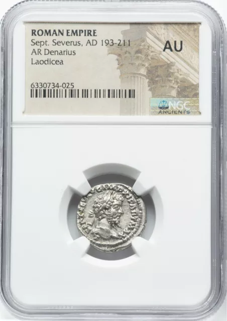 Roman Empire - Septimius Severus - AD 193-211 - Silver Denarius - NGC AU - RIC