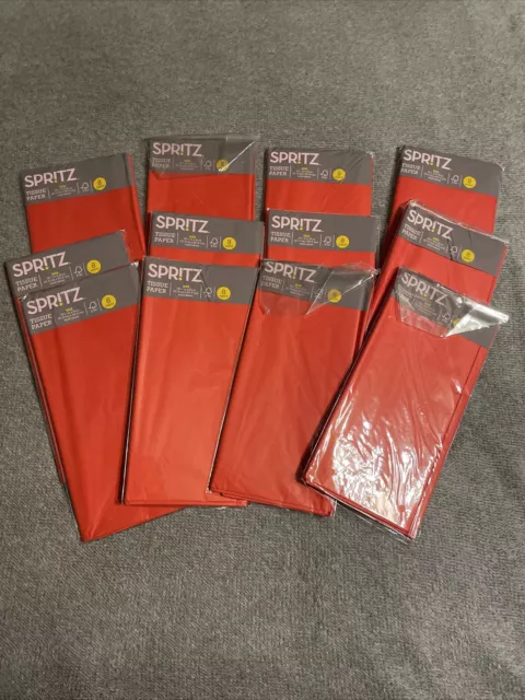 4 Packs Spritz Tissue Paper Red 16.5 x 24 Sheets ~ Total of 32 Sheets
