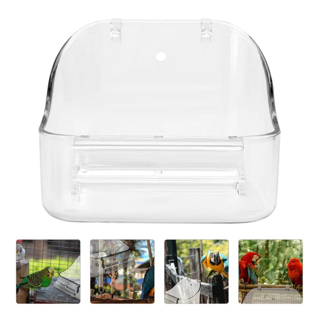 Para pájaros agua plato de comida juguete para búsqueda de aves caja de baño plato de comida