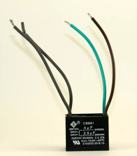 CEILING FAN CAPACITOR CBB61 4uf+2.5uf 4 WIRE 4WIRE can be used as 2.5uf