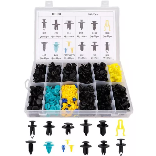 555 pcs Trim Clip Assortment Set Fender Retaining Retainer Grommet Clips Fixings 2