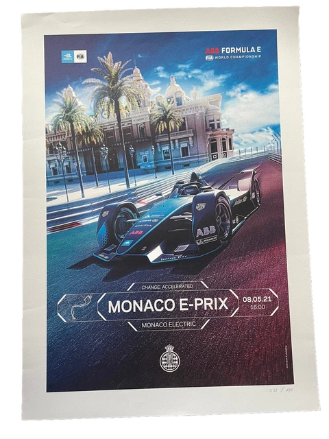 AFFICHE OFFICIELLE EGRAND Prix Électrique Monaco 2021 Numérotée EUR 23,00 - FR