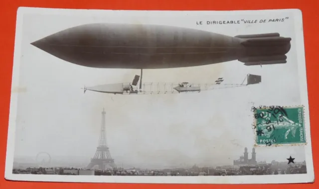 Postcard Star Brand Cpa 1908 Aviation Airship City Of Paris France