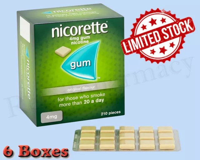 Nicorette Parfum Original Gum 4mg (210 Pièces) Exp = Juin 2025 Paquet