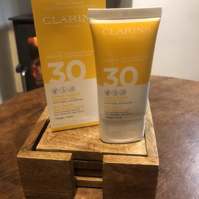 Clarins Dry Touch Sun Care Face Cream 50 ml SPF 30 BNIB RRP £24 Sealed