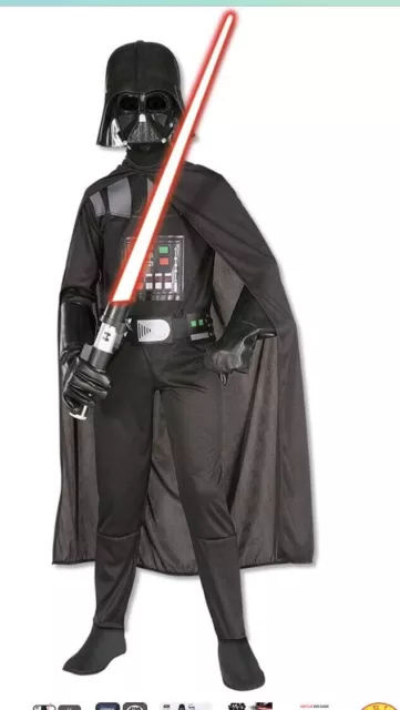 Official Rubies Boys Deluxe Darth Vader Costume Star Wars Episode III 9-10 years