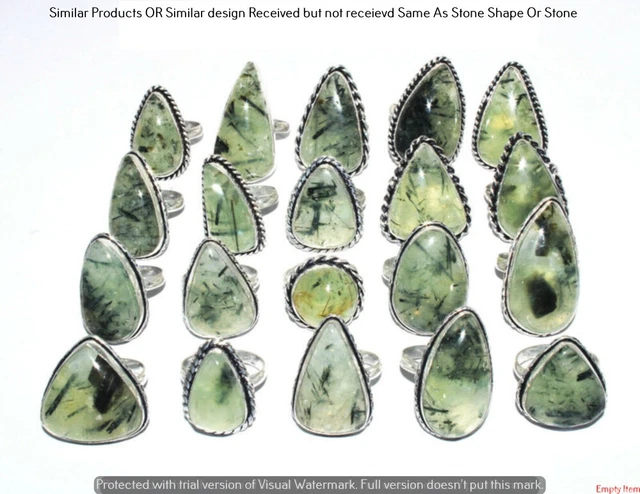 Prehnite 100 Piece Wholesale Ring Lot 925 Sterling Silver Ring NRL-4590