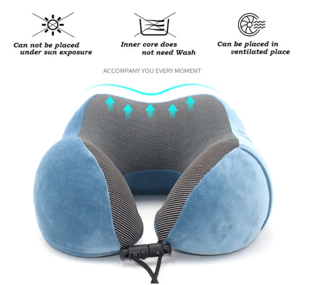 U Shaped Memory Foam Travel Pillow Neck Support Head Rest Car Plane Soft Cushion 3