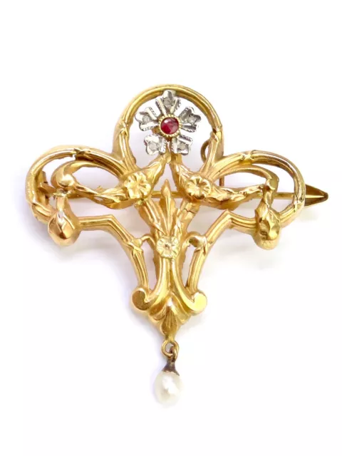 Broche pendentif de style Louis XVI en Or 18K époque XIXe