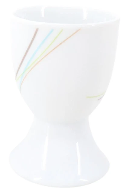 Encantador juego de vasos Van Well | Porcelana blanca con decoración a rayas | Ø 5
