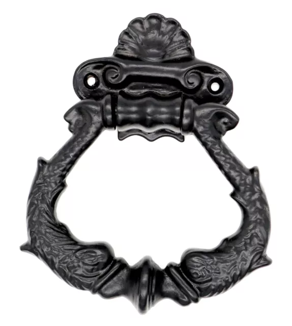 Victorian Door Knocker Front Decor Accessory Black Cast Iron Entrance Hardware