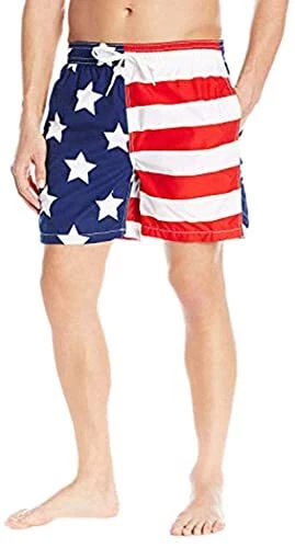 Kanu Surf Men's Monaco Swim Trunks (Regular & Extended Medium Usa American Flag