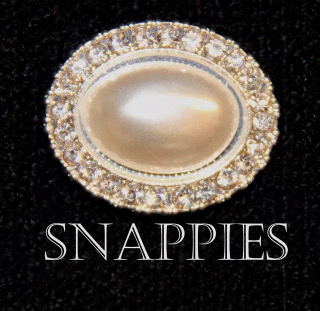 Snappies PEARL/CRYSTAL MAGNETIC hunt collar STOCK TIE pin DRESSAGE SHOW HACK