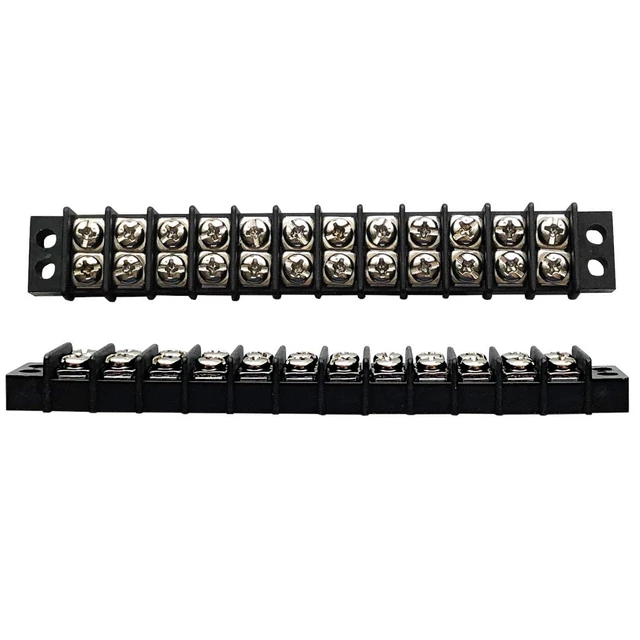 Double Screw Terminal Junction Block 300V/20A, Row Barrier Stri...