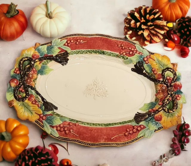 Fitz & Floyd 18.5” X 13.25” Holiday Solstice Serving Platter