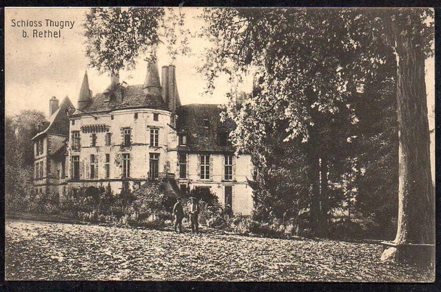 B393# Alte AK Feldpostkarte, WK I, Schloss Thugny bei Rethel, vom 19.12.1915