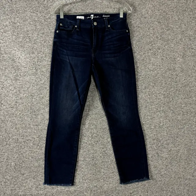 7 For All Mankind Women's Size 28 Dark Wash Kimmie Crop Stretch Denim Jeans