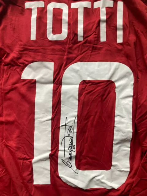 maglia A.S. Roma 2009 2010 autografata Francesco Totti Wind Kappa capitano