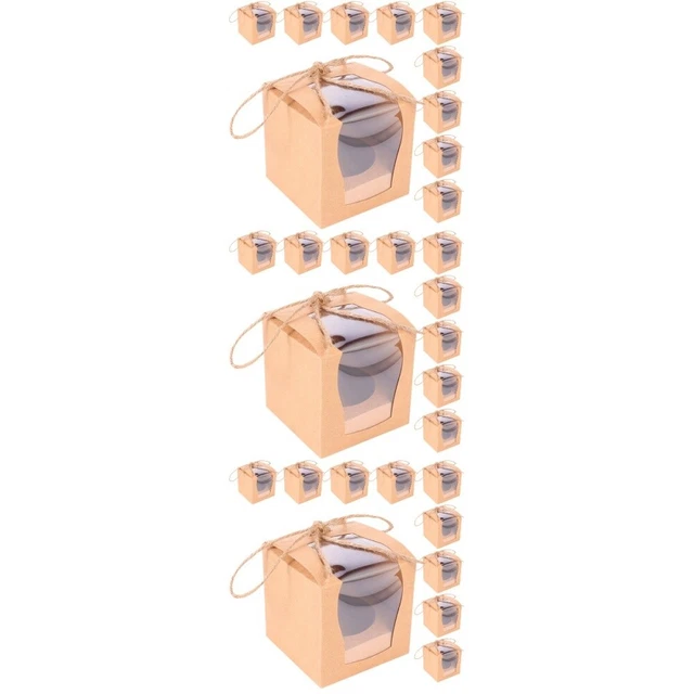 30 piezas caja de pasteles cajas de golosinas cajas de panadería contenedor de panecillos ventana