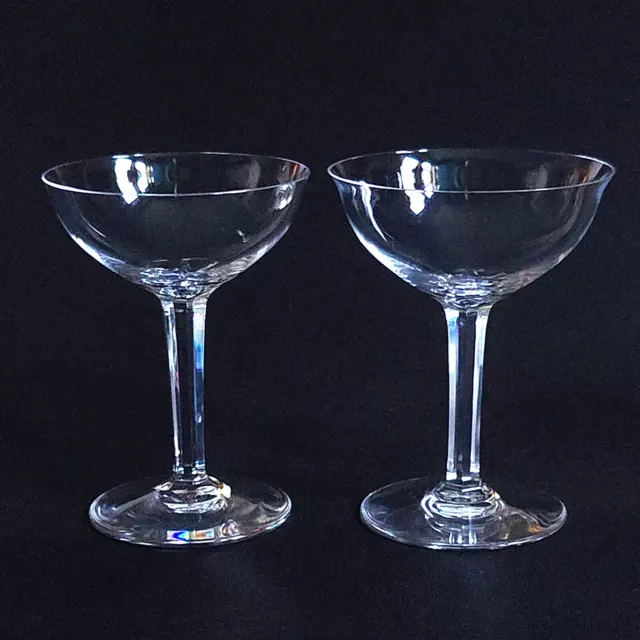 BACCARAT ZURICH CHAMPAGNE, Cut Lead Crystal Coupe' Glasses, Made in France