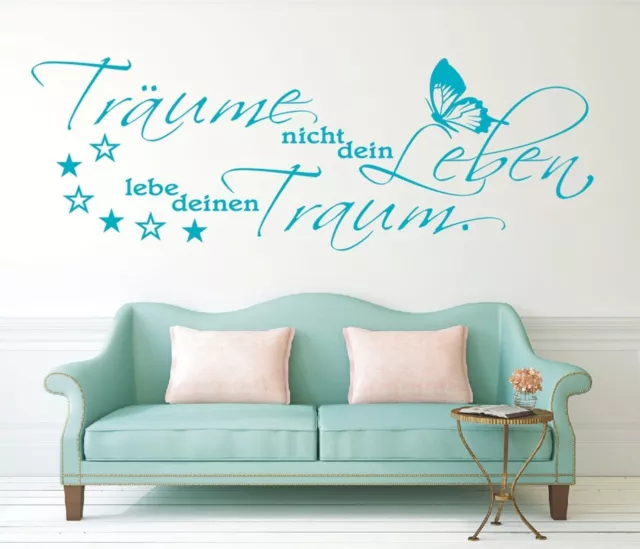 WANDTATTOO Spruch Träume nicht dein Leben Traum Sticker Aufkleber Zitat