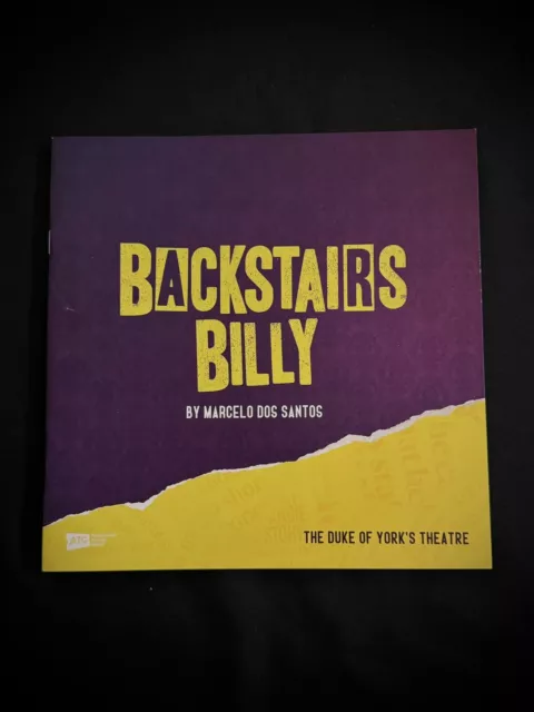 Backstairs Billy West End Play Programme. Luke Evans, Penelope Wilton London NEW