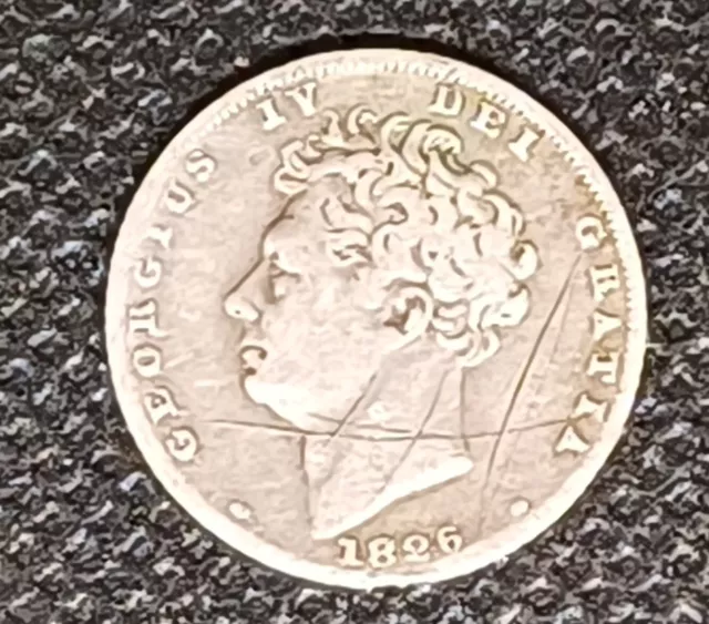 1826 King George IV .925 Silver Sixpence